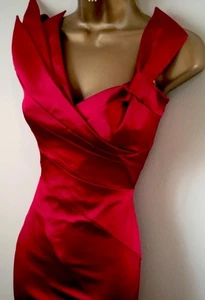 KAREN MILLEN ❤️ROTES GATSBY DEKO WACKEL KLEID GR 12 14 PARTY HOCHZEIT - Bild 1 von 11