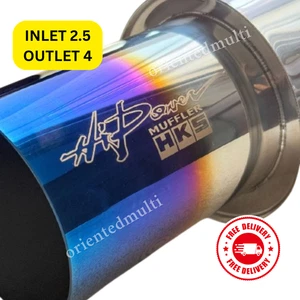 Silenciador de escape HKS flujo recto entrada Ø2,5" salida Ø4,0" punta azul envío gratuito - Imagen 1 de 10