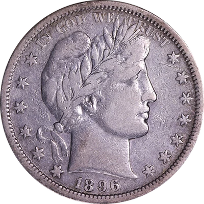 1896-S Barber Half Dollar Choice VF/XF Key Date Nice Eye Appeal Nice Strike - Image 1 of 2