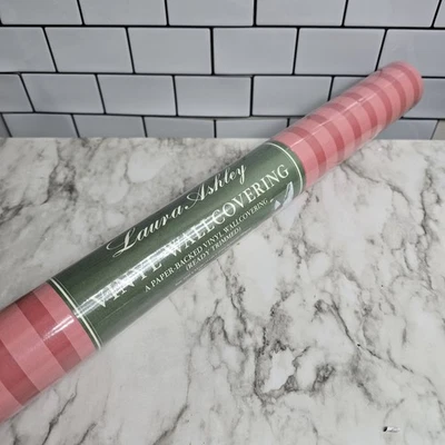 Papel tapiz de vinilo rosa polvoriento Laura Ashley Lyme Regis rollo nuevo de colección Foto 1 de 4