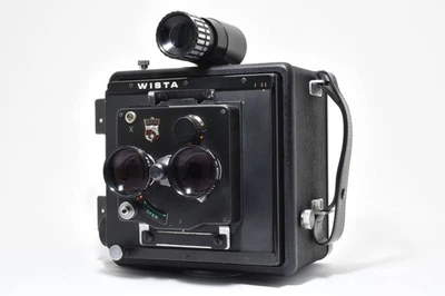 Wista 4x5 Stereo Kamera 130mm F5.6 Objektiv mit Polaroid Back Front Cap - Bild 1 von 4