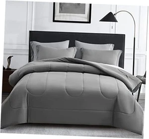 Queen Size Comforter Set 7 Pieces Bed in a Bag - Down Alternative Bed Set - Picture 1 of 7