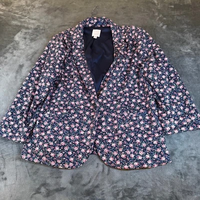 Blazer LC Lauren Conrad estampado floral para mujer grande informal carrera oscuro academia Foto 1 de 4