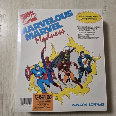 Marvelous Marvel Madness Commodore 64 128 BRAND NEW SEALED - Image 1 of 4