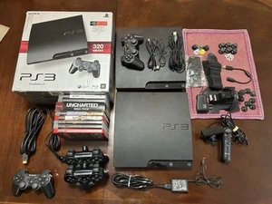 Sony Playstation 3 PS3 320 GB Console 3 Authentic Controllers, Charger, Games ++ - Picture 1 of 13