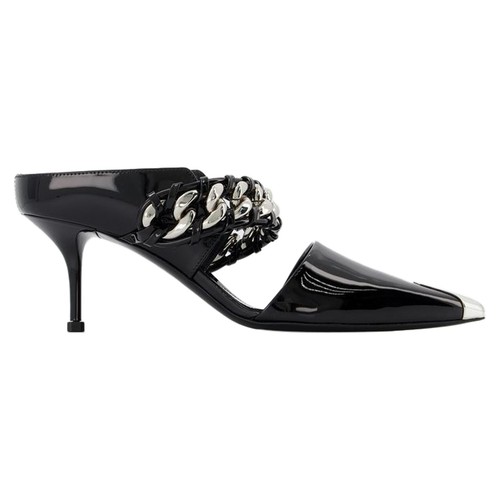ALEXANDER MCQUEEN Sandali In Pelle Nero Argento Femmina Nero 36