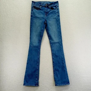 American Eagle Outfitters Hi Rise Skinny Kick Jeans Medium Wash Women's 4 Long - Picture 1 of 10