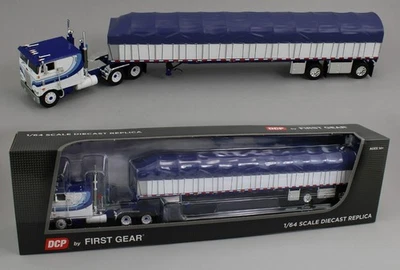 2025 DCP 1:64 *WHITE & BLUE* Peterbilt 352 110" COE w/WILSON COVERED WAGON LOAD - Image 1 of 4