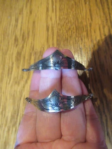 Silberfarbene Metall Cowboy Western Stiefel Zehenspitzen - Bild 1 von 6