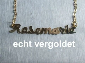 EDLE HALSKETTE ROSEMARIE KETTE ECHT VERGOLDET NAME NAMENSCOLLIER NAMENSKETTE NEU - Bild 1 von 1