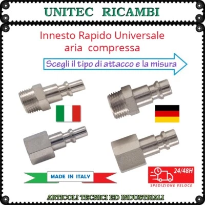 UNITEC Innesto rapido aria compressa italy germany maschio femmina 1/8" 1/4" 3/8" 1/2"