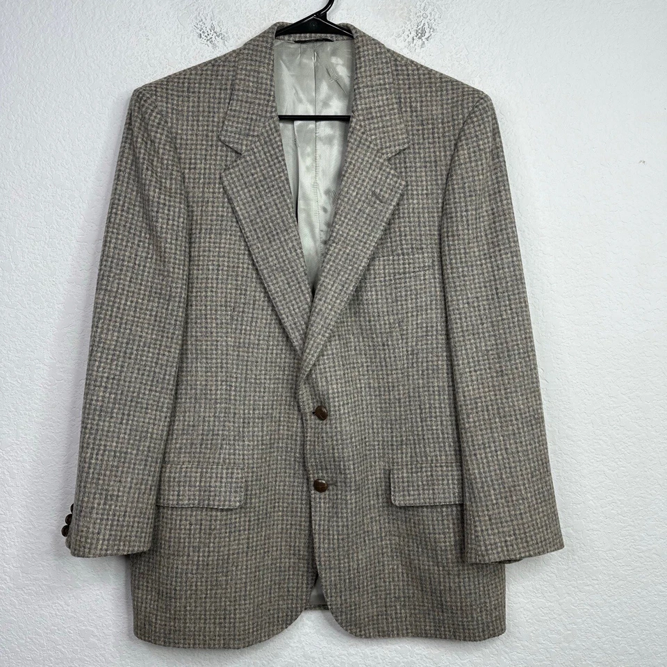Blazer Lanvin Para Hombres 42 Cabello Camel Cuadros 2 Botones Hecho en EE. UU. Diseñador de Lujo Preppy Foto 1 de 4