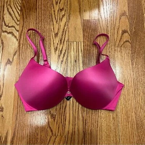 NWOT Victoria’s Secret So Obsessed Push Up Bra Hot Pink with Gold Logo 34D - Picture 1 of 5