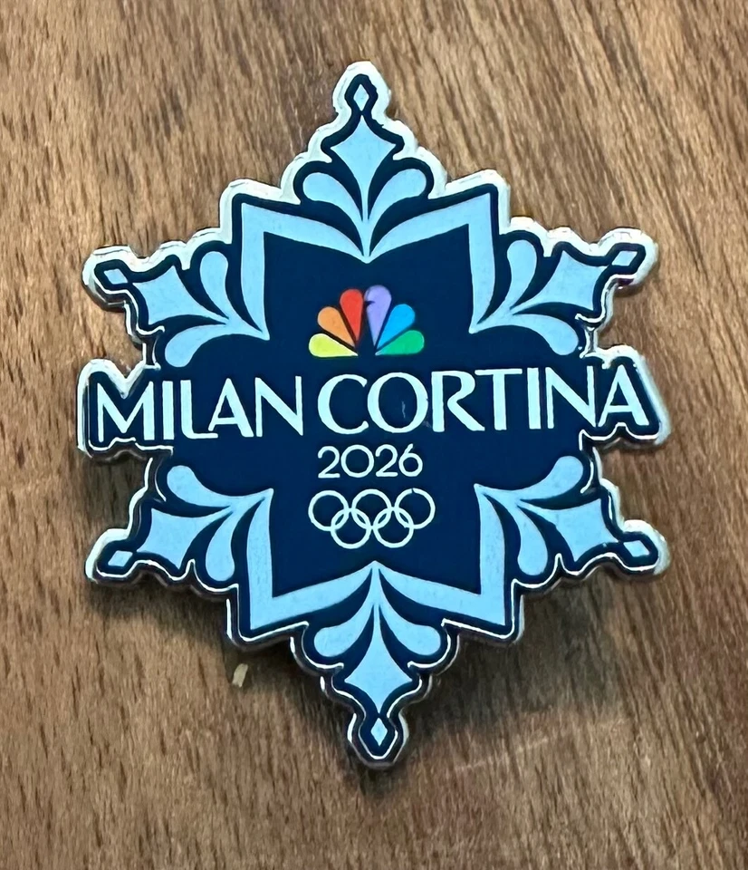 Prendedor de medios olímpicos copo de nieve azul Milan Cortina NBC 2026 Foto 1 de 1