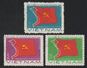 1976 VN Stamp Worker 's Party, 4th Nati Congress Sc # 839, 840 & 844 Cto NH      - Picture 1 of 1