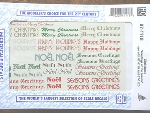 Microscale Decal #87-1118 Holiday Greetings (Decal Sheet) Water Slide Decal - Picture 1 of 1