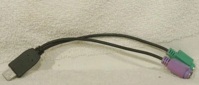 USB 2.0 Male to PS2  2-Port FemaleAdapter Converter for PC Keyboard & Mouse,New  - Image 1 of 3