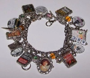 Agatha Christie Books Poirot Miss Marple Charm Bracelet Hand Crafted - Picture 1 of 7