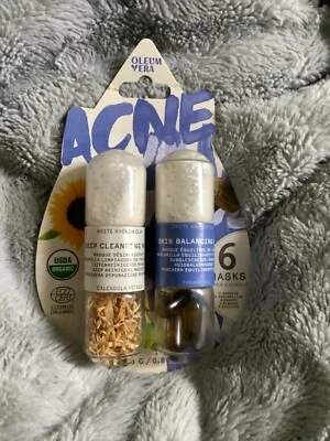 Oleum Vera ACNE Deep Cleansing & Skin Balancing Organic Face Mask 6 x masks - Image 1 of 2