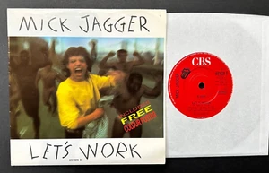 Funda de póster limitada de 7" Let's Work Reino Unido Mick Jagger (Rolling Stones) casi nueva vinilo como nueva - Imagen 1 de 4