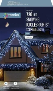 720 LED Snowing WHITE Icicles + Timer Premier Decorations Christmas Lights - Picture 1 of 2