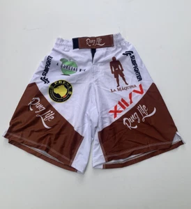 Men’s Board Shorts Fight Shorts Size 38 MMA Fighting White Brown - Picture 1 of 4