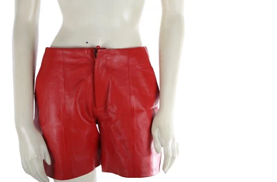 Шорты из красной овечьей кожи размер S - Изображение 1 из 4