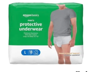 Incontinence Underwear for Men, Maximum Absorbency Large, 54 Count Amazon Basics - Picture 1 of 8