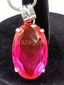54.90 Ct Oval Cut   Bi-Color Pendant  925  Strealing Silver Chain  EGL 5JRW - Picture 1 of 6