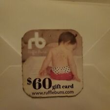 Gift Card for w w w . R u f f l e B u n s $60 worth of value. On baby product's 