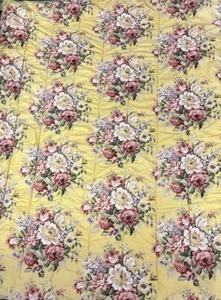 Edredón reversible vintage Ralph Lauren SOPHIE BROOKE amarillo floral DOBLE EE. UU. - Imagen 1 de 13