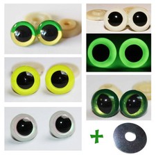 5 Paar Sicherheitsaugen 12 mm inkl. 10 Verschlüssen + Montagehilfe, Tieraugen