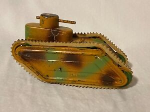 Prewar Germany Army Tank Tin Large Clockwork Drive Toy Bing Marklin Hausser Z-11