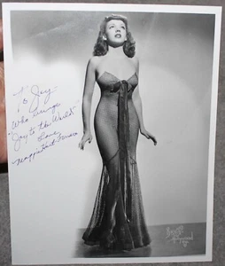 FOTO ANNI 40 FIRMATA A MANO MARGIE MARGARET HART FERRARO BURLESQUE SPOGLIARELLISTA 8 X 10 - Foto 1 di 7