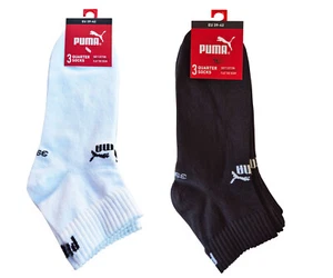 Puma Socks 3 Pairs Ankle Quarter Cotton Sports Mens 100% Genuine New - Picture 1 of 5