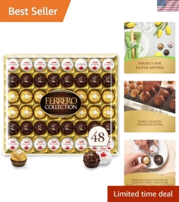 48 Count  Gourmet Chocolate Gift Box: Hazelnut, Dark & Coconut Delights - Image 1 of 4