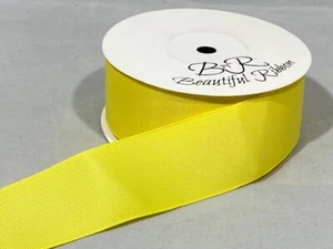 3mm 6mm 10mm 16mm 22mm 38mm 50mm CANARY BRIGHT YELLOW Grosgrain Ribbon Bows Bow - Picture 1 of 10