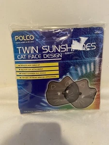 Polco Car Twin Sunshades Cat Face Design Side or Rear Windows Sealed NEW - Picture 1 of 12
