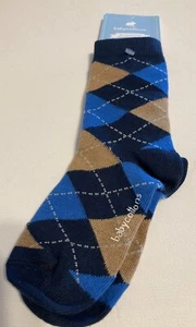 NWT Child’s Pair Socks Sz T2 4 - 6 Years Blue & Tan Brand Baby Cottons New - Picture 1 of 4