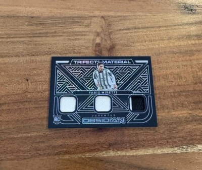 Fabio Miretti 2022-23 Panini Obsidian Purple /25 Trifecta Patch Kit Rookie NRMT+ - Image 1 of 2