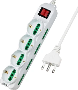 Extrastar Multipresa 12 Posti 4 Polivalenti (Schuko 10/16A) 8 Bivalenti 10/16A, - Zdjęcie 1 z 7
