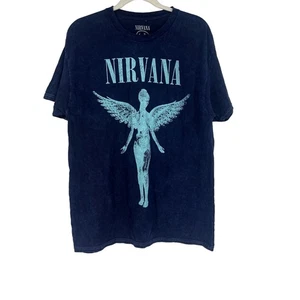 Camiseta con licencia oficial Nirvana In Utero azul lavado ácido grande nueva sin etiquetas - Imagen 1 de 6