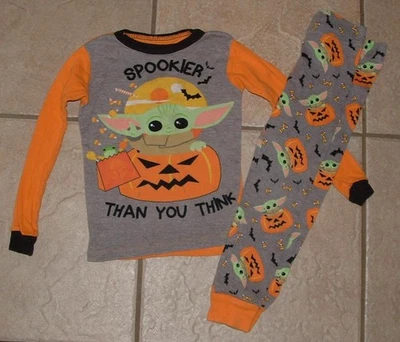 Conjunto de pijama lounge menino tamanho 4 ajuste confortável Star Wars Halloween algodão elástico 2 peças - Imagem 1 de 2