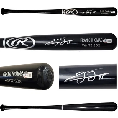 Frank Thomas Signed Black Rawlings Game Model Bat Chicago White Sox Beckett Wit - Image 1 of 4