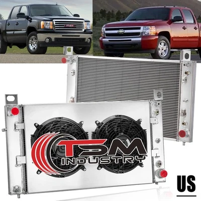Radiator+Shroud Fan For 1999-2013 Chevy Silverado 1500 Tahoe/GMC Sierra 1500 4.8 - Image 1 of 4
