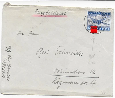 Feldpost: FPNr. 18051, 1942 nach München: Stempel Nr. 000 - Bild 1 von 2