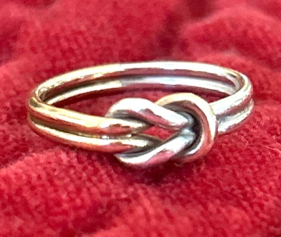 Rare James Avery Lovers Knot Ring Sterling Silver 14k Gold Twist Size 7 Retired - Image 1 of 4