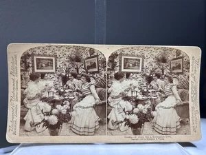 Antike Underwood Stereoview Karte ~ 1899 ~ Klatsch - Jeder Schluck Ruf stirbt - Bild 1 von 11