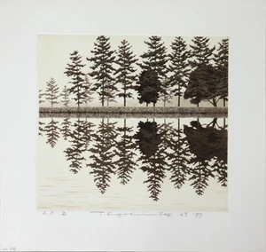 RYOHEI TANAKA Radierung "Reflexion" 1987 Artist Proof (A/P 2) signiert selten - Bild 1 von 2