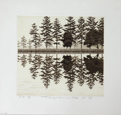 RYOHEI TANAKA Etching "Reflection" 1987 Artist Proof (A/P 2) Signed Rare - Image 1 of 2